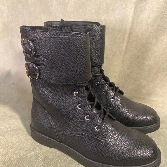 AEROSOLES Black Combat & Moto Boots - Picture 3 of 9